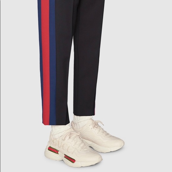 Gucci Rhyton Logo Leather Sneakers men 7 EUC - Picture 11 of 12